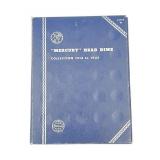US Mercury Silver Dime Book Incomplete