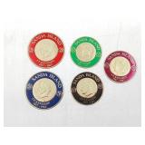 (5) Sanda Island Gold Foil 1963 JFK Stamps