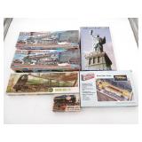 Trains Cranes and Lady Liberty Model Kit Lot