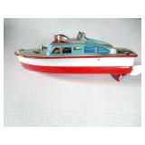 Vintage Tin Battery Powered Cabin Cruiser Boat