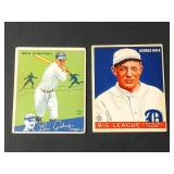 Goudey 1933-34 Baseball Cards Chapman/Uhle