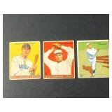 1933 Goudey Baseball Cards #58/104/233