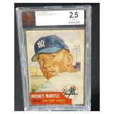 1953 Topps Mickey Mantle #82 Graded Beckett 2.5