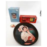 Coca Cola Coke Collectibles Music Box Clock Lot