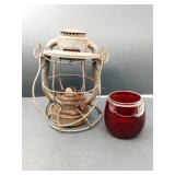 Vintage Railroad Lantern N.Y.C.S. Adlake/Red Globe