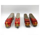 Vintage Marx Santa Fe Tin Locomotive Train Lot