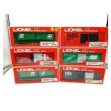 Lionel O-Gauge Train Car Lot of 6 Penn/Santa Fe/++
