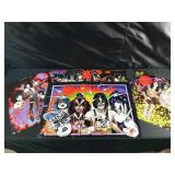 Vintage Kiss Illustrated Folded Posters Mural Lot