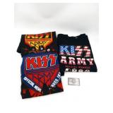 Kiss Army Shirts L/XL Lot of 3 w/Member Card