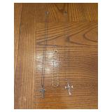 Sterling silver bracelet and 2 cross necklaces