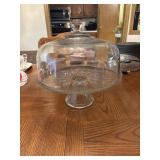 Cut glass cake plate