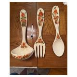 Arnel Mushroom ceramic Ladle, Spoon, fork