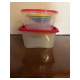 Set of Round & square nesting bowls with lids