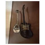 Two musical instruments music boxes - mandolin &