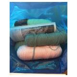 Bag full of different colored yarn