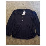 Kim rogers long sleeve button up shirt brand new