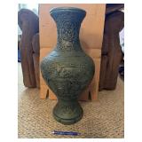 Large ceramic green vase, some small dings, see