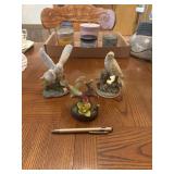 Doves, humming bird, and canary birds porcelain