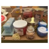 Different kinds of candle lots and candle snuffer