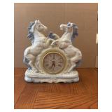 Porcelains horse clock meisei mantle clock