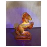 L.E. Smith Glass Company rearing horse figurine,