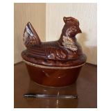 Hull Pottery Oven Proof 'Brown Drip' Large Hen