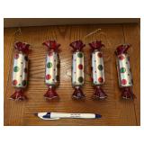 Christmas Lot - Five Glass Long Taffy Candy