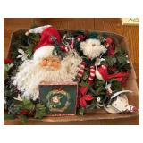 Christmas Lot - Santa head, elf, church, garland