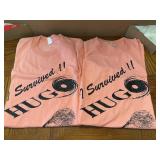 Two 'I survived Hugo' t-shirts size medium