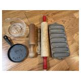 Vintage Kitchen tools - wooden pestle, wooden