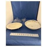 Crystal Domed dish, candlesticks (KIG), Nippon,