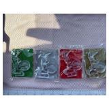 Four 1992 clear energizer bunny ornaments in