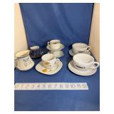 Teacup & saucer lot - Bristo cafe, sierra, A