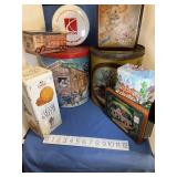 8 Collectible Tins - Saturn, tollhouse, Coca