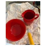 Gaetano Red Mixing Bowl & a red pitcher