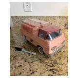 1960's Nylint Pink Ford Kennel Truck with animals