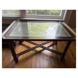Cane & Bamboo glass top coffee table