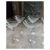 10 mixed pattern martini glasses