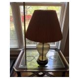 MCM Clear Brown/Green Glass Ginger Jar Lamp