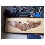Framed wooden Pilot wings picture