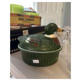 Duck mallards terrine ceramic duck on basket