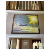 Fighter pilot oil on canvas painting