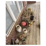 Outdoor flowerpots and plants