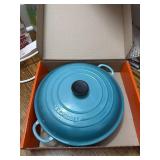 Le creuset turquoise enamelware cast iron lidded