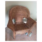 Brown wicker chair