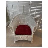 White wicker rocker
