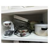 Kitchen shelf lot - juicer, waffle maker, double