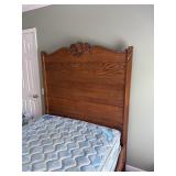 Full-size Victorian oak headboard & footboard,
