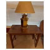 Vintage table & brass lamp