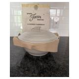 Fiesta discontinued grey covered casserole in